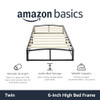 AMAZON BASICS METAL PLATFORM BED FRAME WOOD SLAT SUPPORT 06PBECBF-TT TWIN BLACK