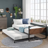 ZINUS SUZANNE BAMBOO AND METAL DAYBED WITH TRUNDLE - CHESTNUT BROWN
