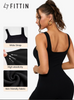 FITTIN JUMPSUIT WOMEN'S SQUARE NECK ONE PIECE JUMPSUIT - M - BLACK