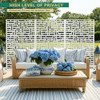 TUYOHW 72" H×47" W METAL PRIVACY SCREEN OUTDOOR 3 PANELS A-GE04002 - WHITE