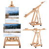 FAHKNS Holds 2 Canvases Painting Easel for Adults H-Frame Easel (90") - Natural