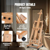 FAHKNS Holds 2 Canvases Painting Easel for Adults H-Frame Easel (90") - Natural