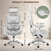 COOLHUT ERGONOMIC MESH OFFICE CHAIR BIG TALL COMPUTER DESK CHAIR - LIGHT GRAY