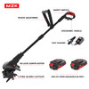 MZK 20V Cordless Tiller Cultivator with Steel Tines SG1401 - BLACK/RED