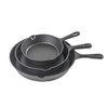 COMMERCIAL CHEF 3-PIECE CAST IRON SKILLET SET - PRE-SEASONED CAST IRON COOKWARE