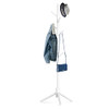 Hupmad Wooden Tree Coat Rack Stand 3 Adjustable Height 8 Hooks - WHITE