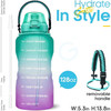 GOODWILL LARGE 1 GALLON MOTIVATIONAL WATER BOTTLE - GREEN