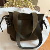 ALLSAINTS PEREZ SUEDE TOTE BAG - OLIVE GREEN