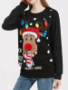 GOPACA WOMEN'S CHRISTMAS SWEATER REINDEER SANTA FAIR - SIZE: M - BLACK