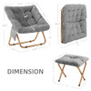 KASUNPUL COMFY SAUCER CHAIR FOLDABLE LIVING ROOM CHAIRS SOFT FAUX FUR - GRAY