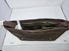 ESTALON LEATHER MESSENGER BAG LAPTOP SHOULDER BAG - BROWN New