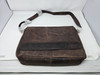 ESTALON LEATHER MESSENGER BAG LAPTOP SHOULDER BAG - BROWN New