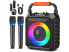 JYX Portable Karaoke Machine for Adults & Kids with 2 Wireless Microphones,