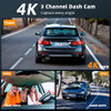 YEECORE Real 4K 3 Channel Dash Cam Front Rear Inside IR Night Vision D53 - Black
