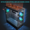 MUSETEX PC CASE ATX 6 PWM ARGB FANS TYPE-C MID TOWER K2 - BLACK