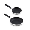 DASH 8" AND 10" TRUPRO TRIPLY NONSTICK STAINLESS STEEL FRY PAN SET OF TWO BLACK