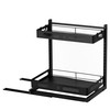 BASICWISE ADJUSTABLE HEIGHT UNDER SINK PULL-OUT ORGANIZER 2-TIER - BLACK