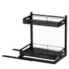 BASICWISE ADJUSTABLE HEIGHT UNDER SINK PULL-OUT ORGANIZER 2-TIER - BLACK