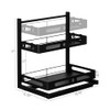 BASICWISE ADJUSTABLE HEIGHT UNDER SINK PULL-OUT ORGANIZER 2-TIER - BLACK