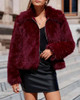 BTFBM Faux Fur Jacket Women Fluffy Winter Cropped Coats Zip Up Fuzzy Jackets