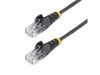 StarTech 5ft Black Slim CAT6 Ethernet Cable, Snagless RJ45, LSZH, 28AWG Pure