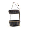 Gourmet Basics by Mikasa Aztec Gold Finish 2-Tier Metal Basket Storage - Gold