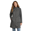 7346 EDDIE BAUER GIRL ON THE GO TRENCHCOAT WOMEN DARK CHARCOAL HEATHER 3XL