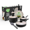 GREENLIFE SOFT GRIP 8 PIECE COOKWARE SET CC009157-001 - BLACK BEIGE