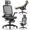 GABRYLLY Ergonomic Office Chair with Footrest, High Back Home Desk Chair - 3D