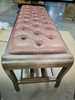 LYDIA 48" STORAGE BENCHES, PU LEATHER UPHOLSTERED BED BENCH - CARAMEL BROWN