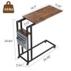 TATUB ROLLING BEDSIDE TABLE - RUSTIC BROWN