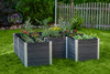 VITA URBANA 6X6 KEYHOLE COMPOSTING GARDEN BED VINYL WOODGRAIN - SLATE GRAY