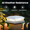 BOSCEOS SOLAR POST LIGHTS 8-PACK 2 COLOR MODES 16LEDS OUTDOOR - WHITE