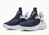 3025631 Under Team Curry 9 Basketball Shoe Unisex White/Navy M5 W6.5