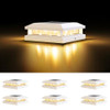 Brightever 4x4 Solar Post Cap Lights Outdoor, Waterproof 16LEDs, 6 Pack -White