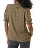 AMAZON ESSENTIALS WOMENS FLUID TWILL SHORT PUFF SLEEVE SMOCK CHEETAH LARGE New