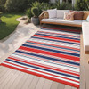 GarveeHome Outdoor Rug Mat for Patio, 8x10 Plastic Straw Rug, Modern Striped New