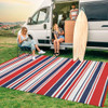 GarveeHome Outdoor Rug Mat for Patio, 8x10 Plastic Straw Rug, Modern Striped New