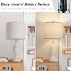 TOBUSA 22“ Farmhouse Table Lamps Set of 2 - White Rustic Vintage Table Lamps