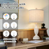 TOBUSA 22“ Farmhouse Table Lamps Set of 2 - White Rustic Vintage Table Lamps