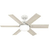 Hunter 44 "Indoor Ceiling Fan with LED Light Remote Control Pacer 51205 - White