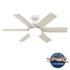 Hunter 44 "Indoor Ceiling Fan with LED Light Remote Control Pacer 51205 - White