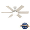 Hunter 44 "Indoor Ceiling Fan with LED Light Remote Control Pacer 51205 - White