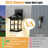 TOWPONICS SOLAR WALL LIGHTS OUTDOOR 2 PACK BLACK YM-3162-BLACK - BLACK/ALUMINUM