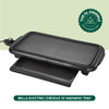 BELLA Electric Griddle with Warming Tray Smokeless Indoor Grill - Black