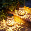 2 Pack Solar Lanterns Outdoor Waterproof Gifts Hollowed-Out Metal Hummingbird