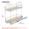 Home Zone Living Pull Out Kitchen Cabinet Organizer with 2 Tiers of Storage
