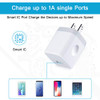 HOPEPOW USB Plug Wall Adapter iPhone 1A/5V Single Port Phone Wall - 3 Pack White New