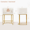 LUE BONA COUNTER HEIGHT BAR STOOL 27" H MODERN BAR BARREL BACKREST 1PC - GOLD