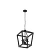 BrightHome Farmhouse Chandelier 4-Light, D3560-04-BK - Black